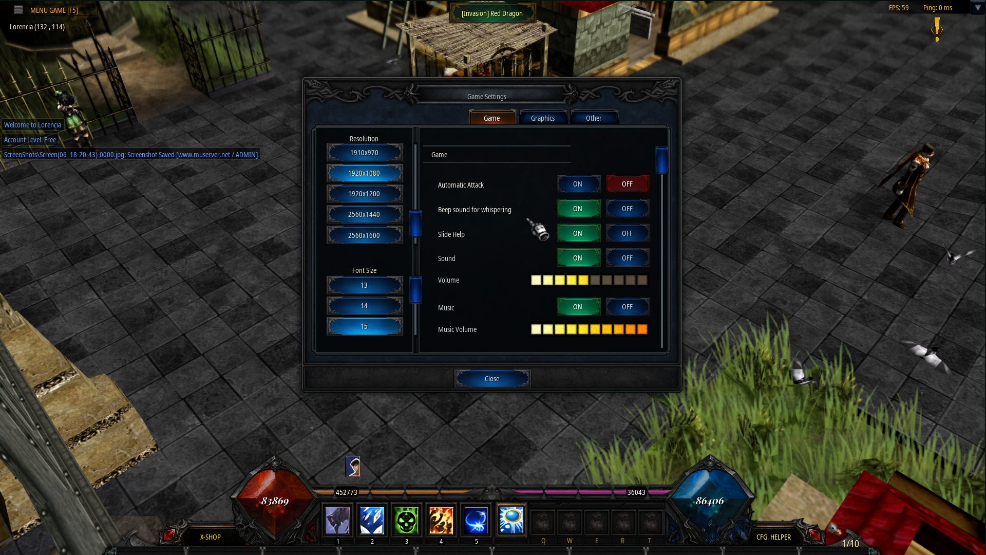 Game settings