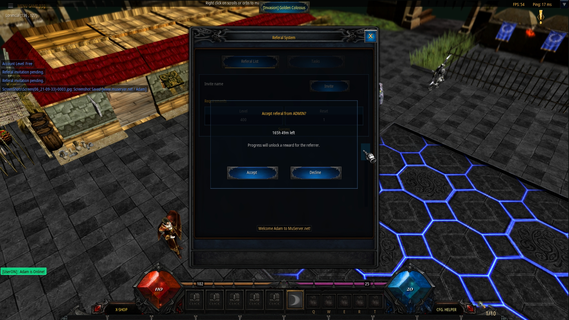 Referral invite