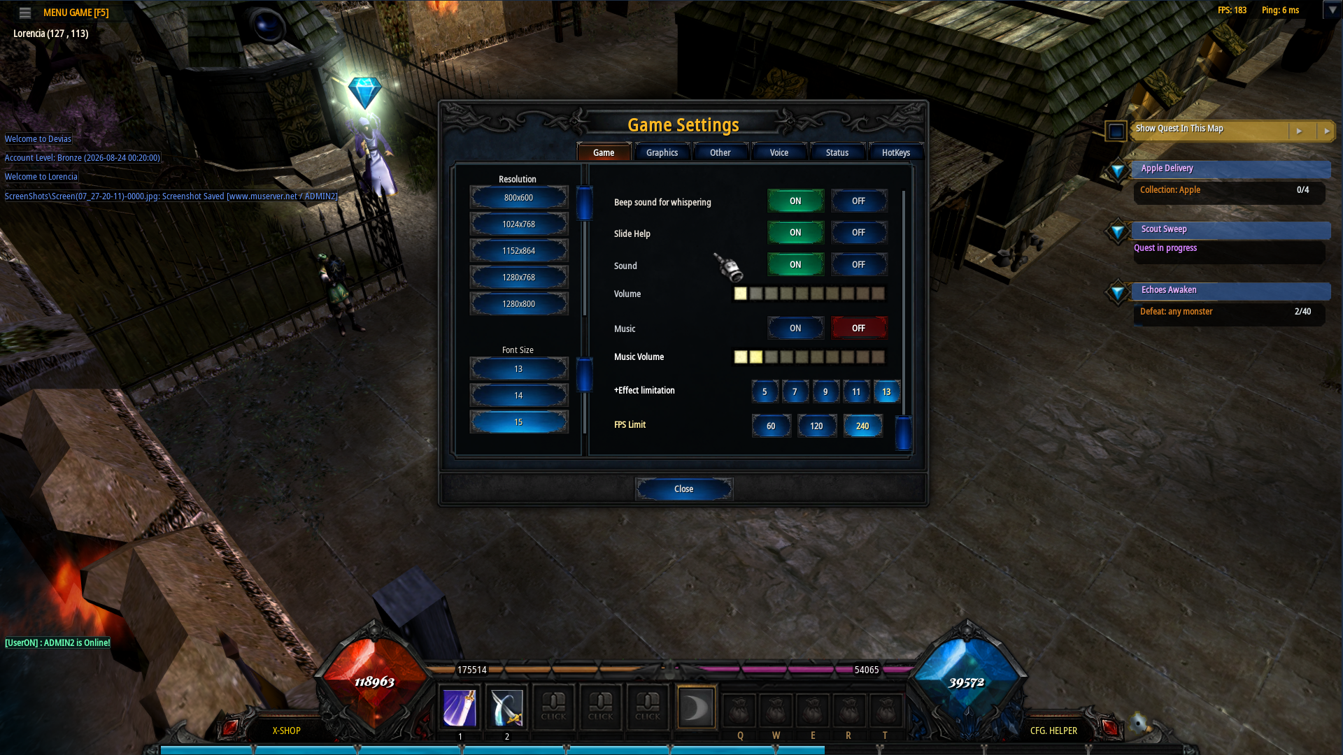 FPS settings