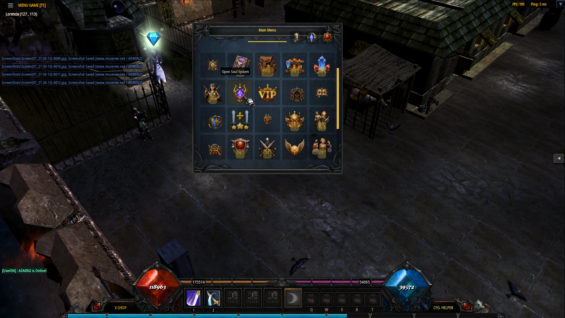 Main menu