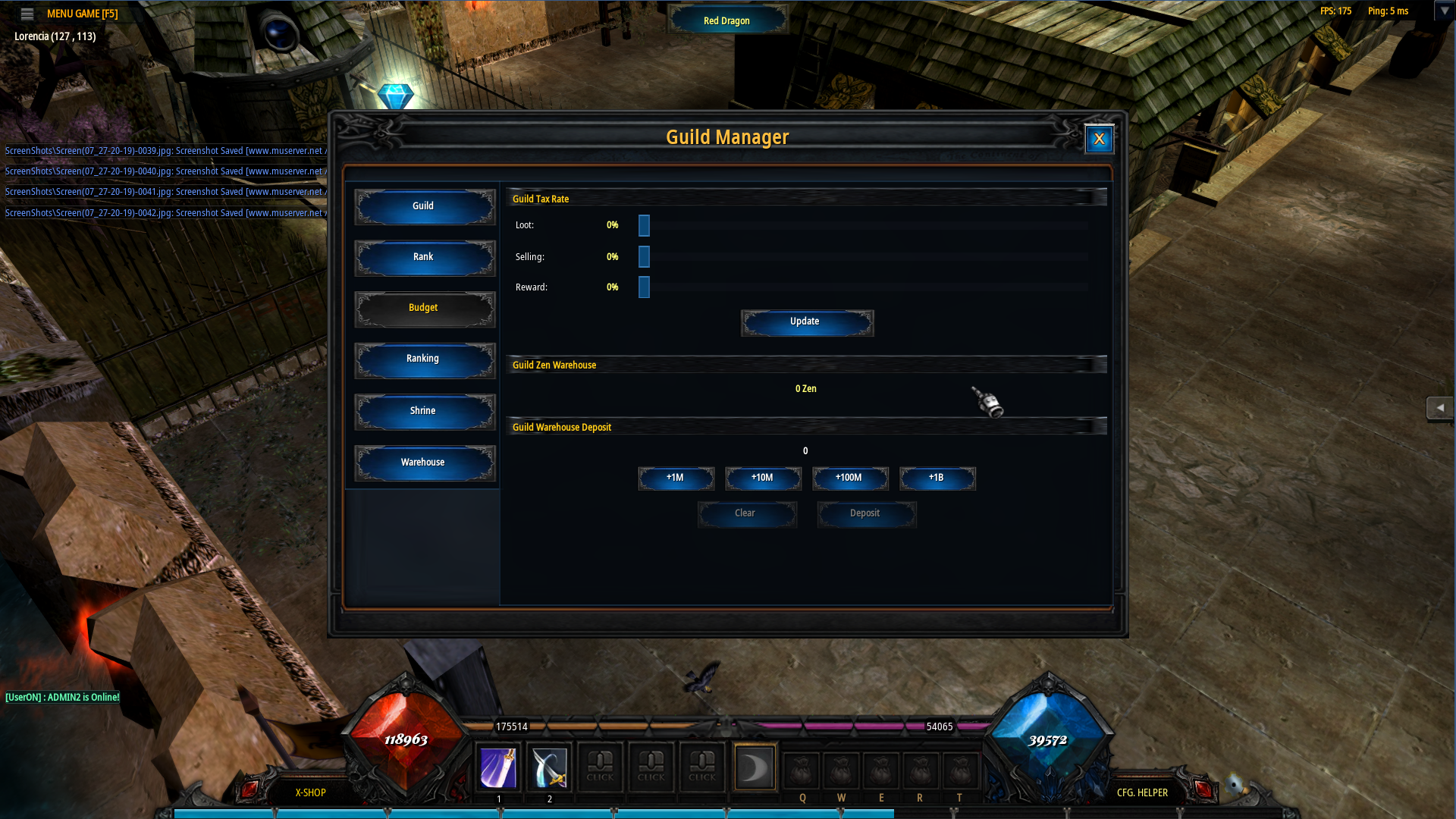 Guild budget